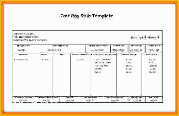 Free Check Stub Template Excel Of 8 Blank Pay Stub Template Free