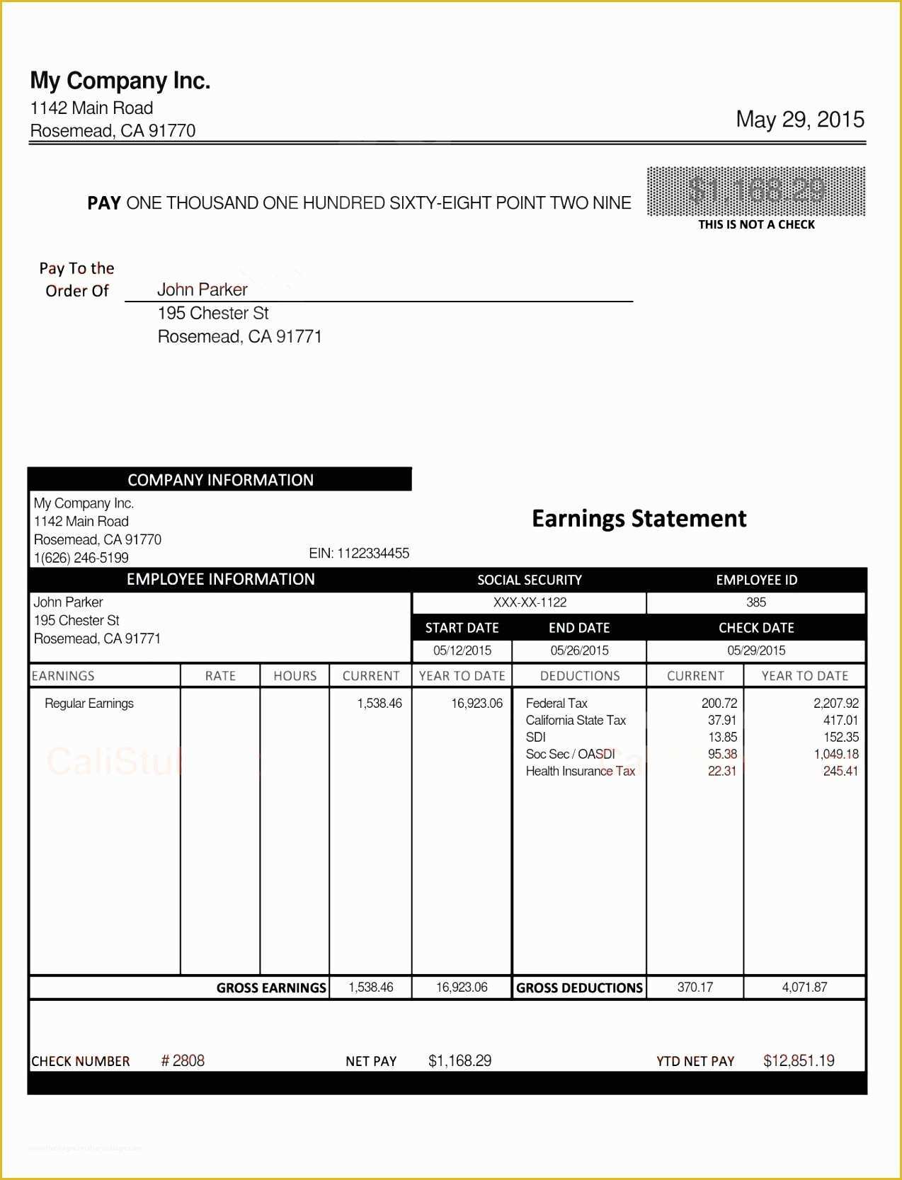 Free Check Stub Template Excel Of Adp Pay Stub Template Excelml