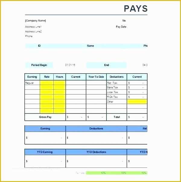 Free Check Stub Template Excel Of Excel Paystub Template Free Pay Stub Template with