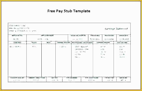 Free Check Stub Template Excel Of Free Paycheck Stub Template Pay Sample Excel Maker Check