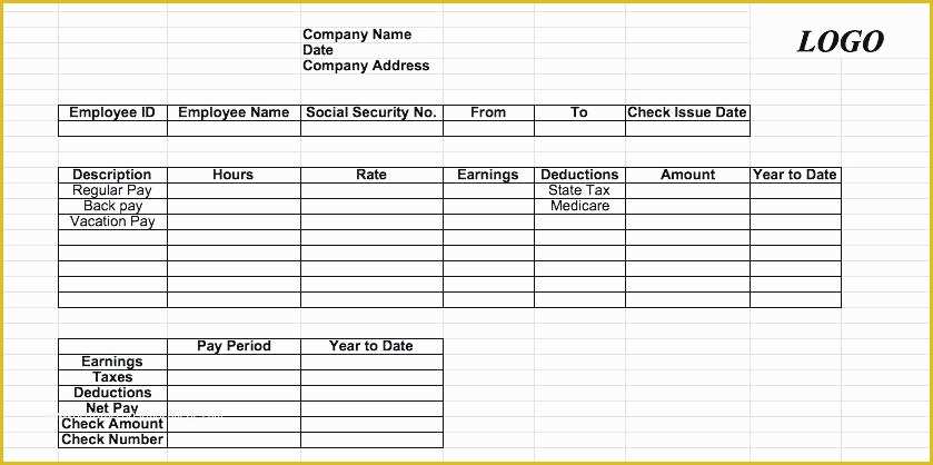 Free Check Stub Template Excel Of Pay Stub Template Excel Free Download Excel Check Template