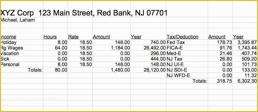 Free Check Stub Template Excel Of Pay Stub Templates