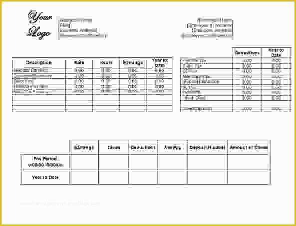 Free Check Stub Template Printables Of 5 Free Printable Paycheck Stubs