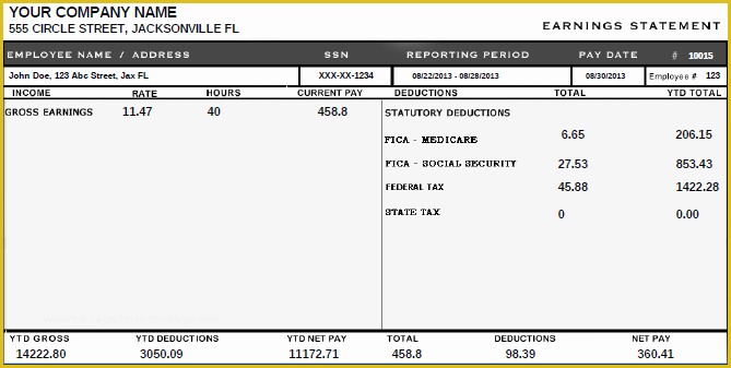 Free Check Stub Template Printables Of 5 Real Check Stubs