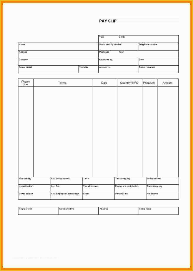 Free Check Stub Template Printables Of 7 Free Printable Pay Stub Template