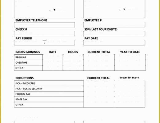 Free Check Stub Template Printables Of 7 Printable Pay Stub Template Sampletemplatess