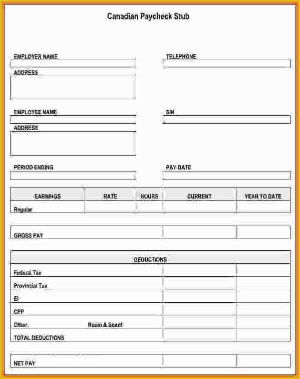 Free Check Stub Template Printables Of 8 Printable Pay Stubs Templates