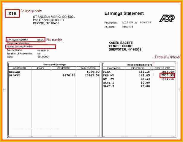 Free Check Stub Template Printables Of 9 Fake Adp Pay Stubs