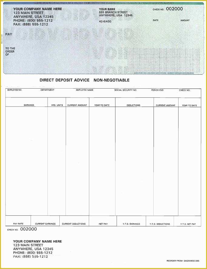 Free Check Stub Template Printables Of Create Print Out Pay Stubs