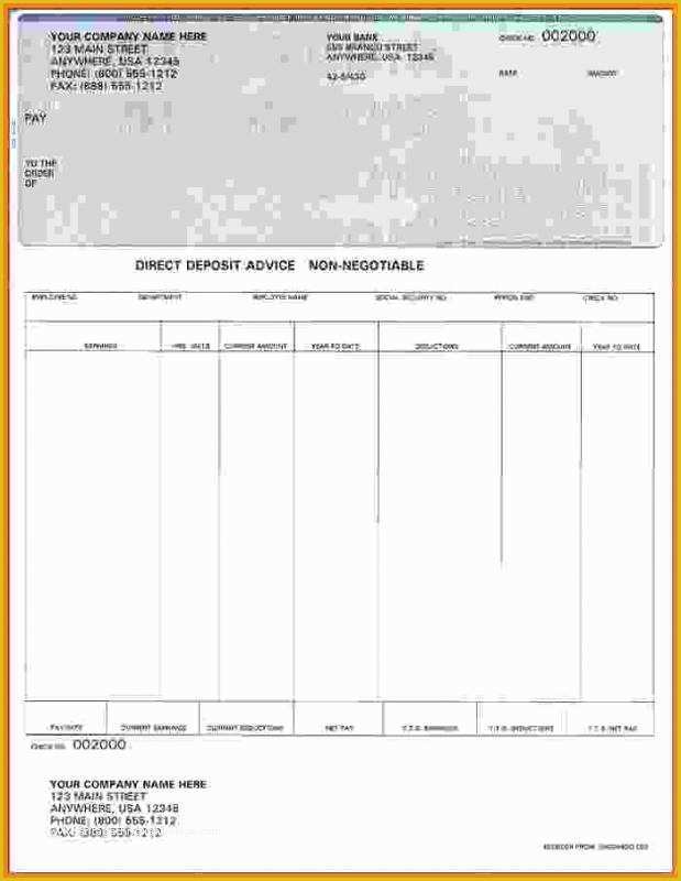 Free Check Stub Template Printables Of Free Check Stub Template Printables