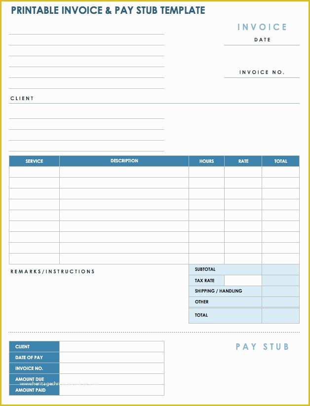 Free Check Stub Template Printables Of Free Pay Stub Templates