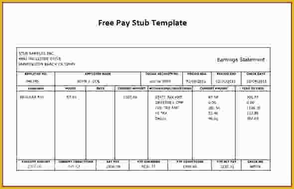 Free Check Stub Template Printables Of Free Printable Pay Stubs Line