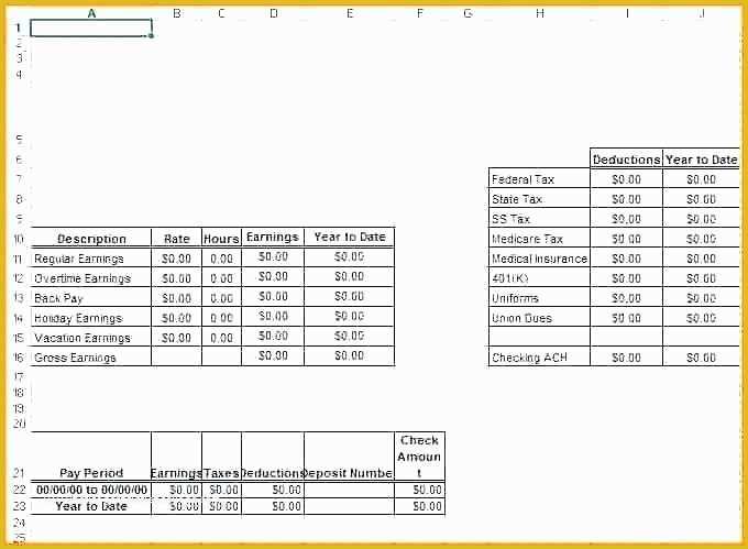 Free Check Stub Template Printables Of Pay Stub Excel Template – Buildingcontractor