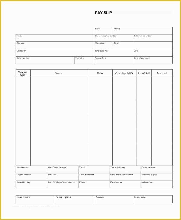 Free Check Stub Template Printables Of Paycheck Stub Template