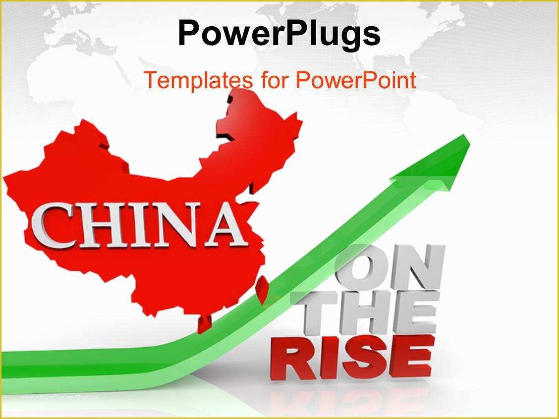 Free Chinese Powerpoint Templates Of Powerpoint Template Red Map Of China Above Green Arrow