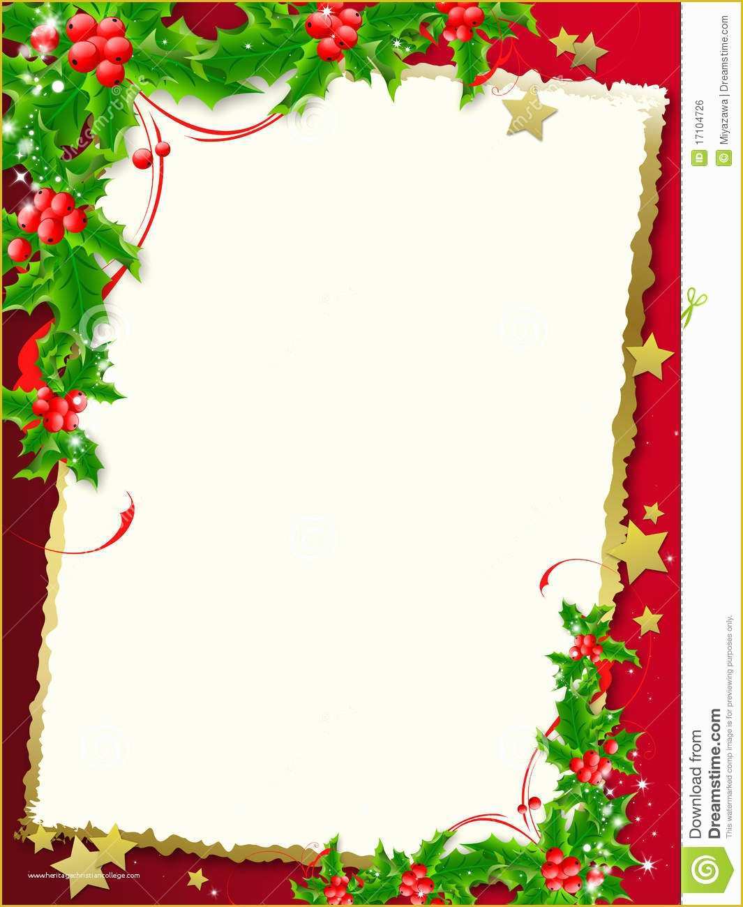 Free Christmas Border Templates Of Christmas Menu Borders Templates – Festival Collections