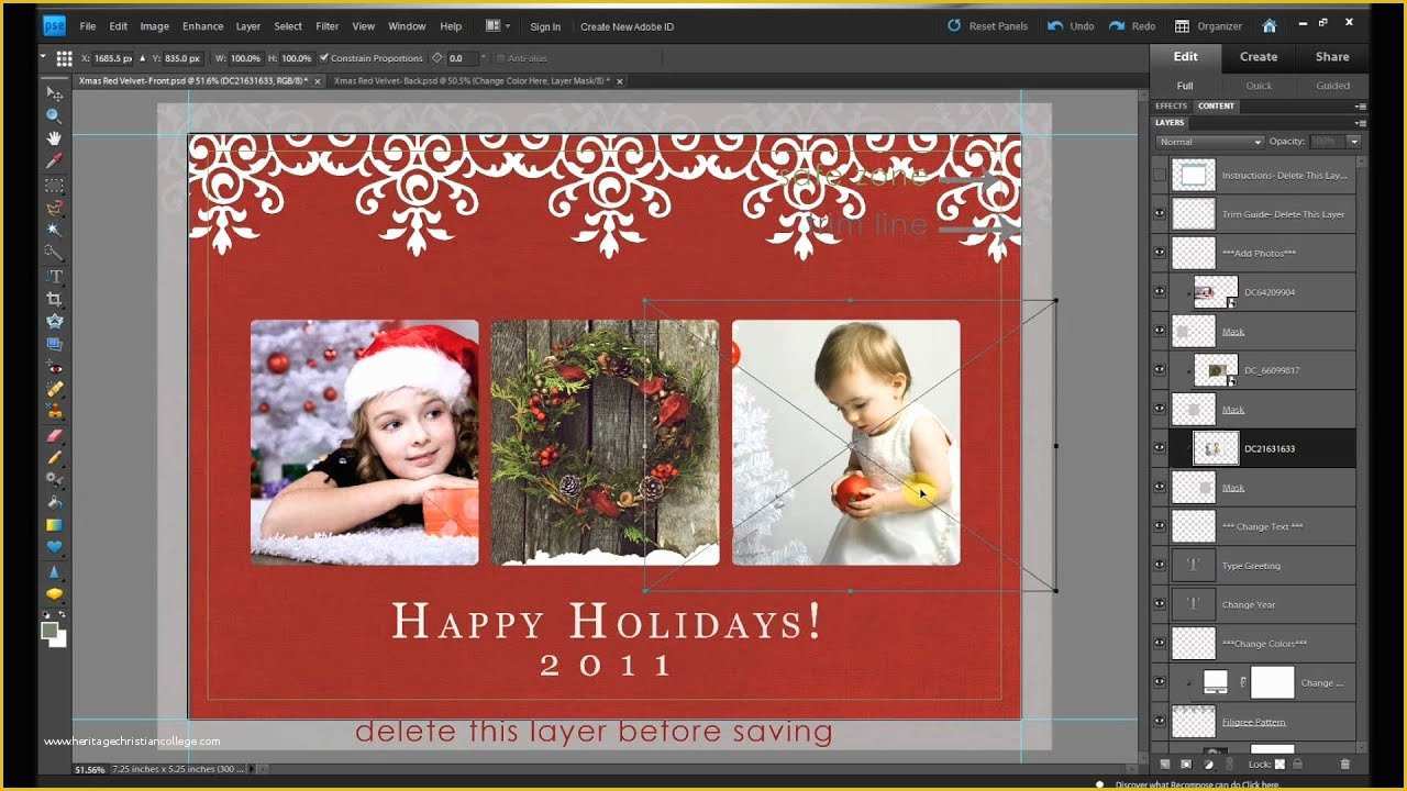Free Christmas Card Templates for Photoshop Of How to Make Free Holiday Christmas Card Edits In Shop