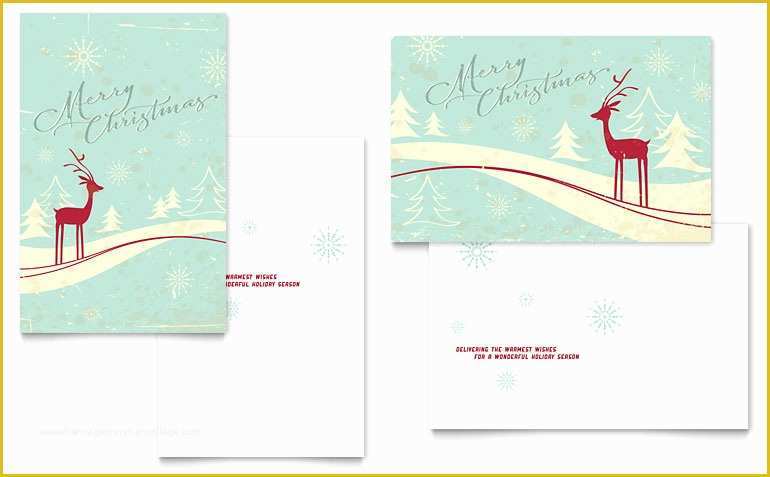 Free Christmas Card Templates for Word Of Antique Deer Greeting Card Template Word & Publisher