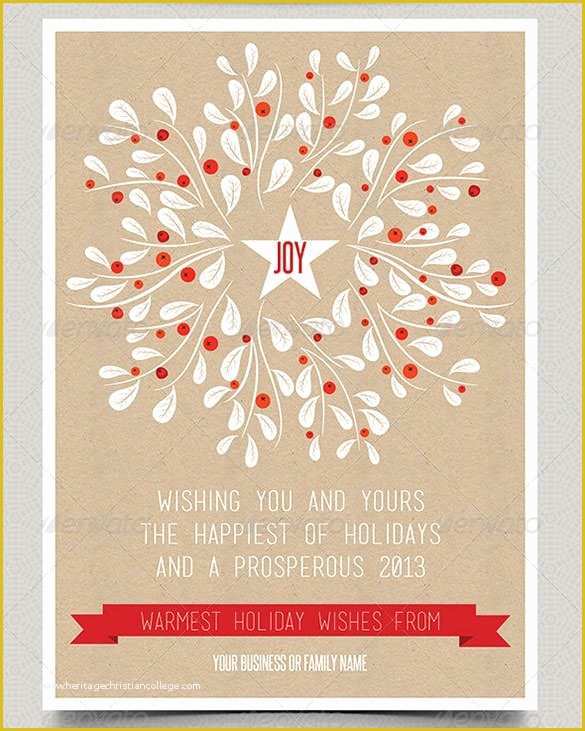 Free Christmas Card Templates for Word Of Holiday Greeting Card Template