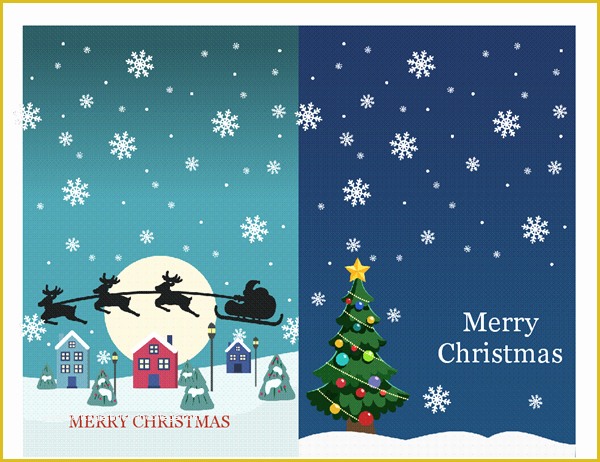 Free Christmas Card Templates for Word Of Holiday Note Cards Christmas Spirit Design 2 Per Page