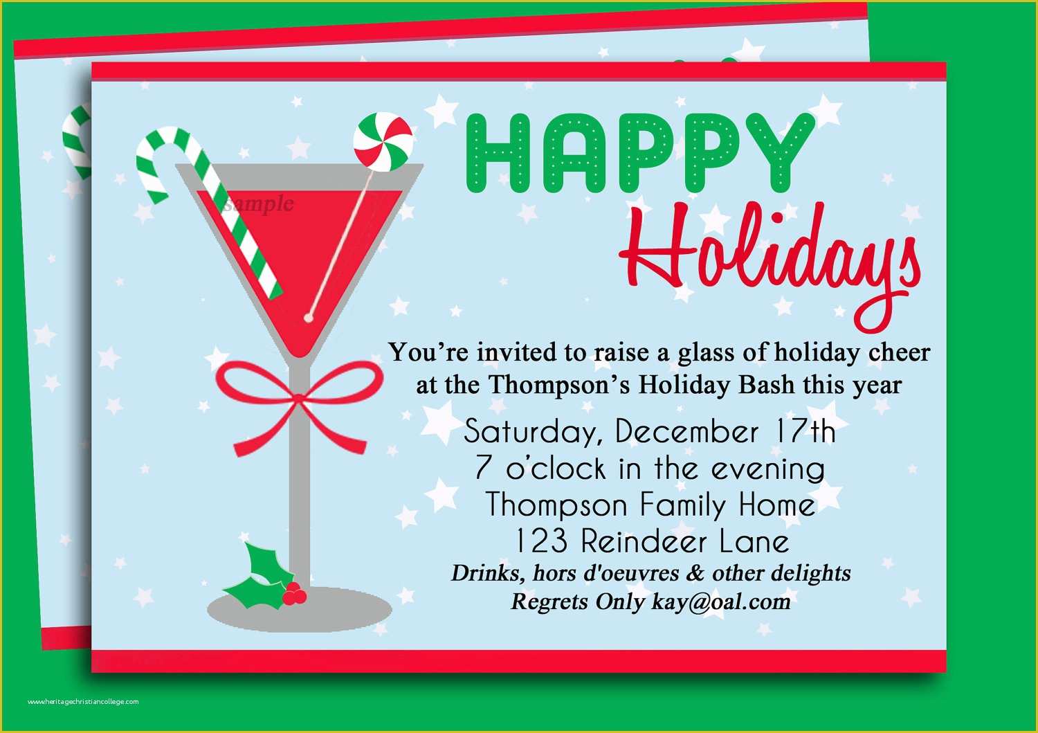 Free Christmas Cocktail Party Invitation Templates Of Christmas Cocktail Party Invitation Printable Holiday