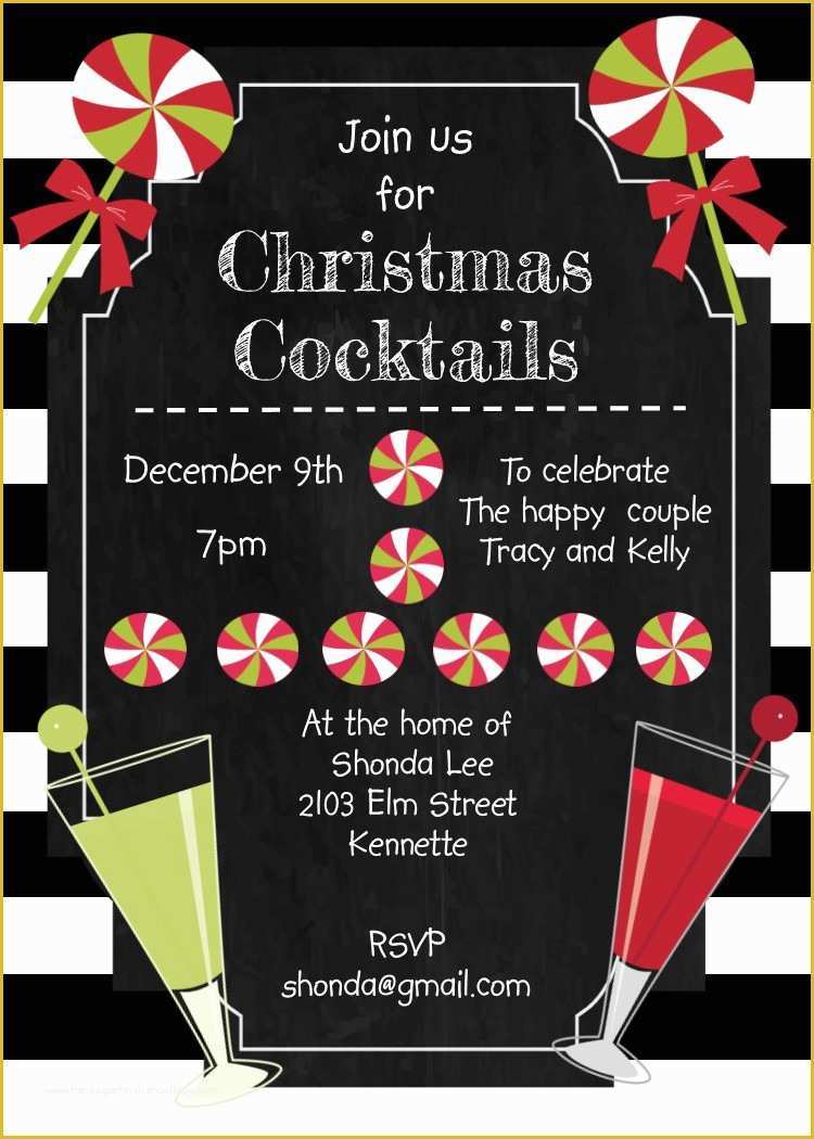 Free Christmas Cocktail Party Invitation Templates