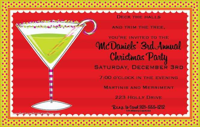Free Christmas Cocktail Party Invitation Templates Of Holiday Cocktail Party Invitation Wording