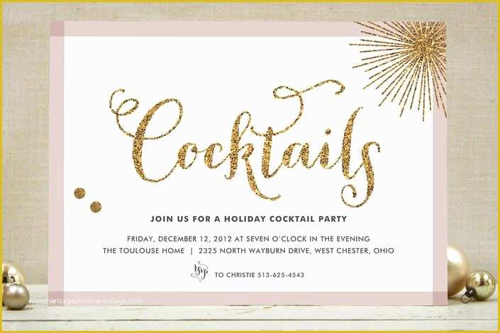 Free Christmas Cocktail Party Invitation Templates Of Im so Loving these Invites Glitter Bling Holiday Party