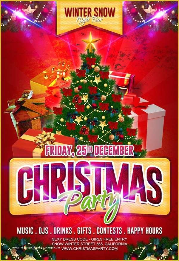 Free Christmas Flyer Templates Of 30 Free Christmas Party Flyers and New Year Party Flyer