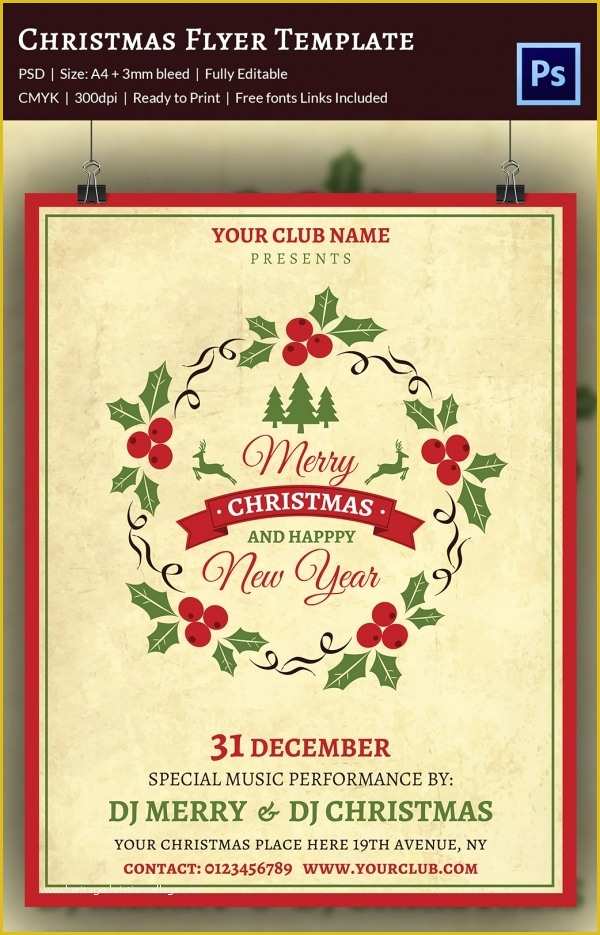 Free Christmas Flyer Templates Of 60 Christmas Flyer Templates Free Psd Ai Illustrator