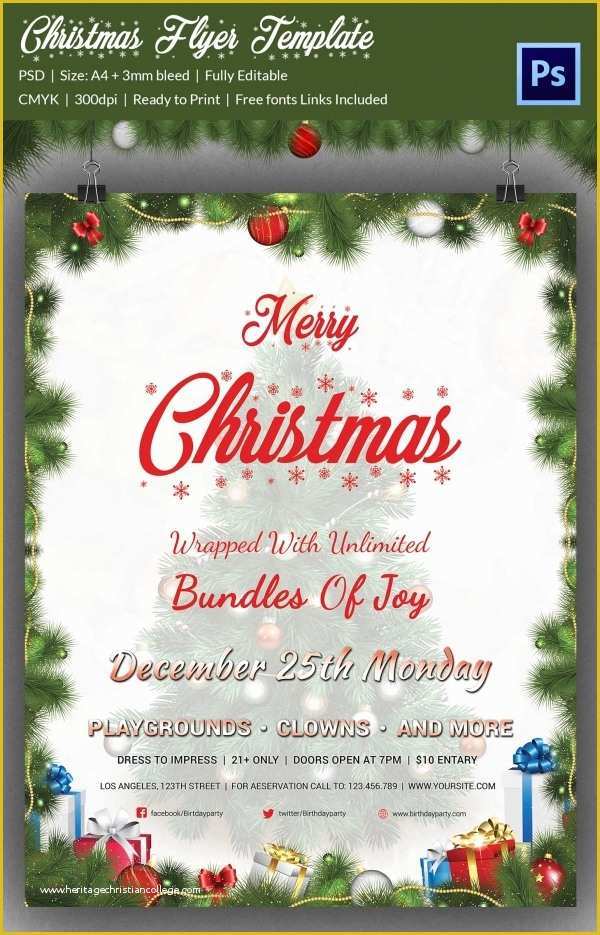 Free Christmas Flyer Templates Of 60 Christmas Flyer Templates Free Psd Ai Illustrator