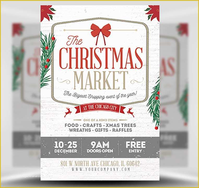 Free Christmas Flyer Templates Of Rustic Christmas Flyer Template Flyerheroes