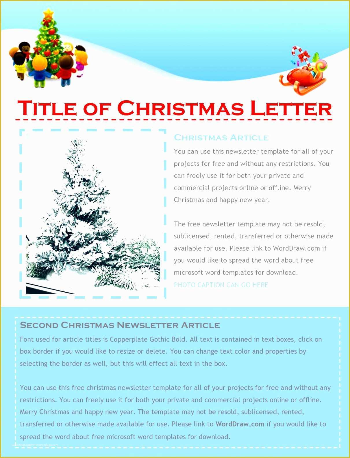 Free Christmas Newsletter Templates Of 9 Free Christmas Letter Templates Download Word