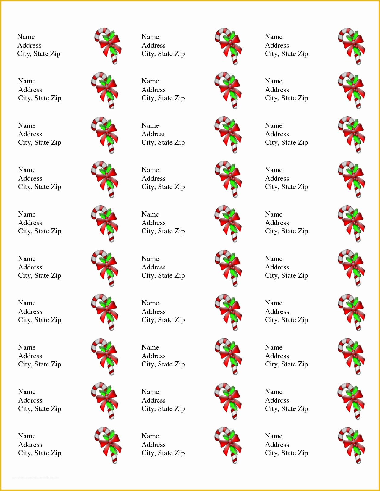Free Christmas Return Address Label Templates 30 Per Sheet Of 4 Template for Address Labels 30 Per Sheet
