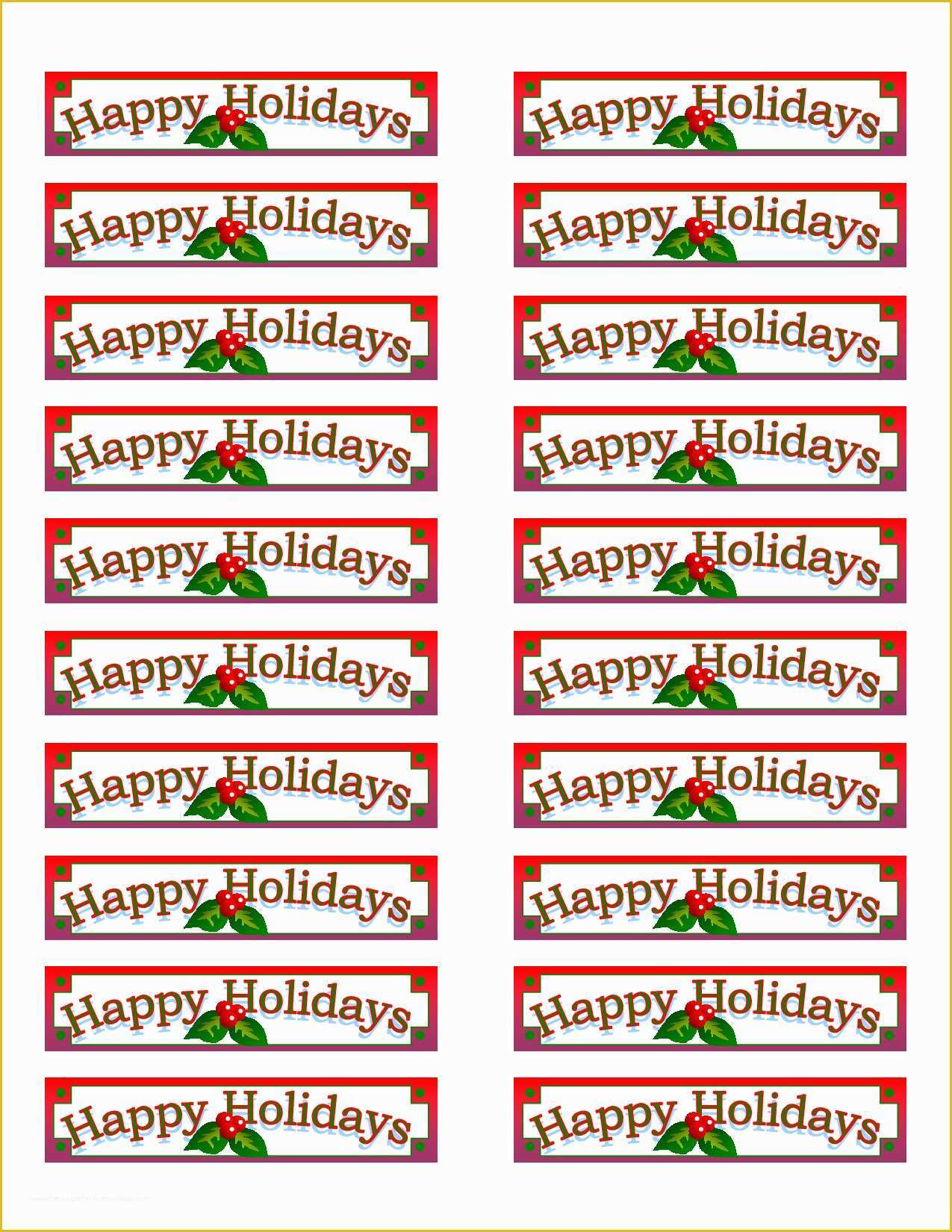 Free Christmas Return Address Label Templates 30 Per Sheet Of Envelope ...