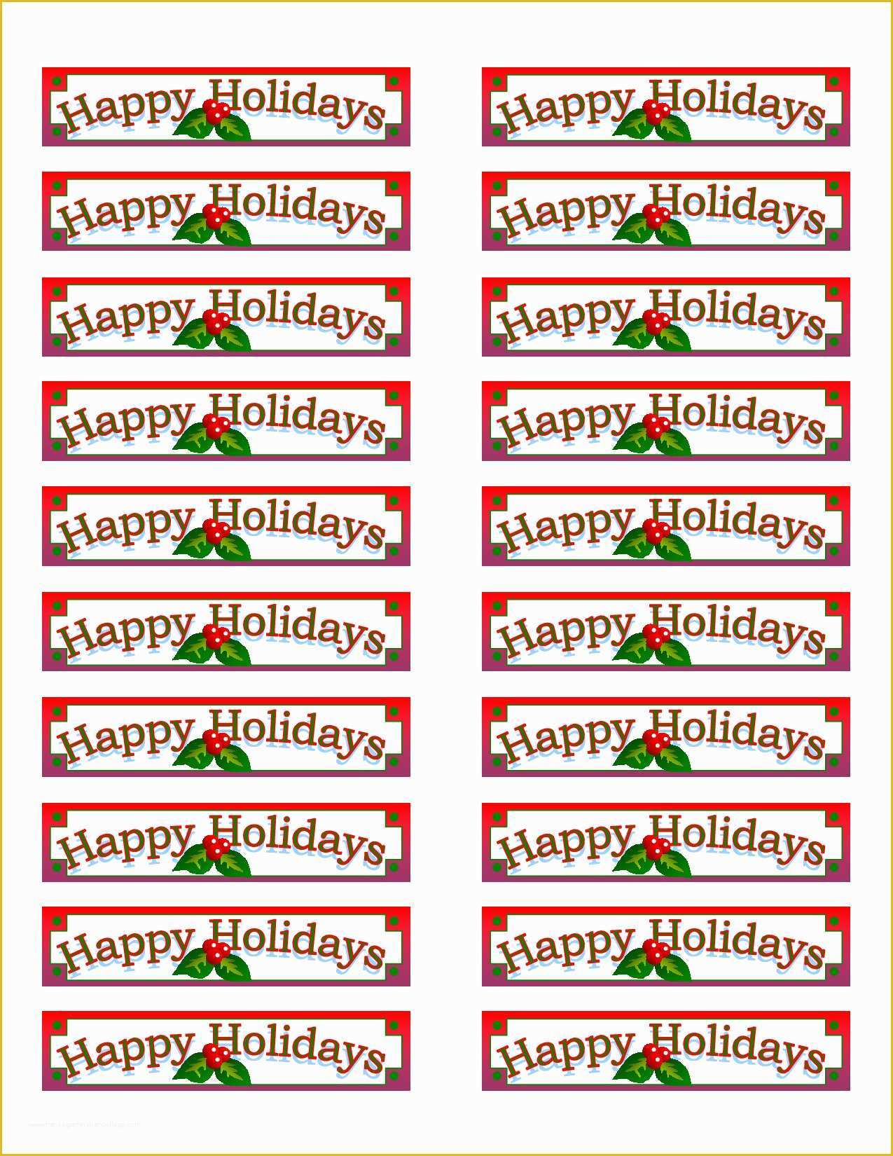 Free Christmas Return Address Label Templates 30 Per Sheet Of Envelope 