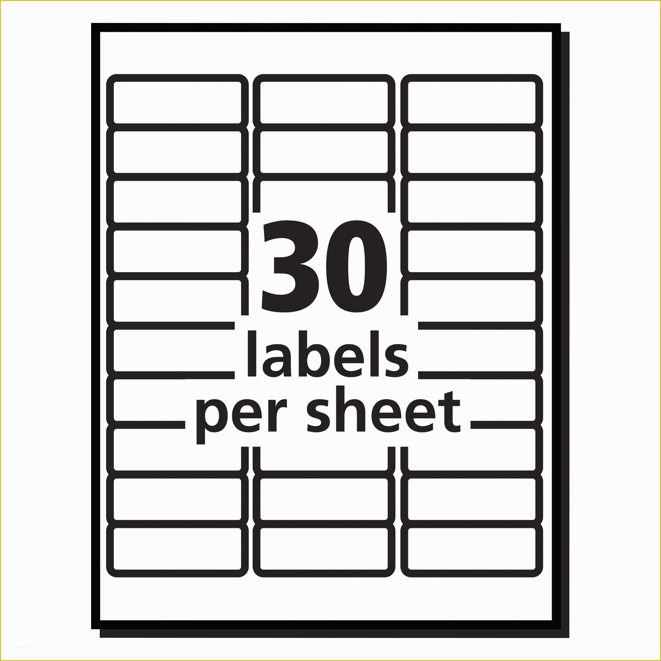 Free Template For Labels 30 Per Sheet