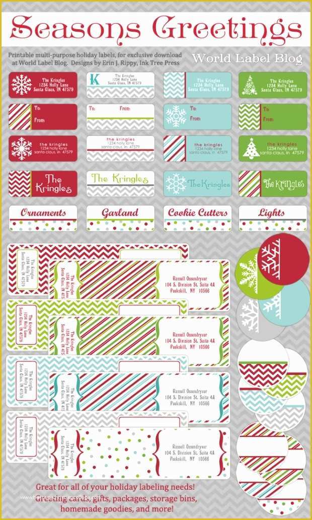 Free Christmas Return Address Label Templates 30 Per Sheet Of Envelope Wrap Labels