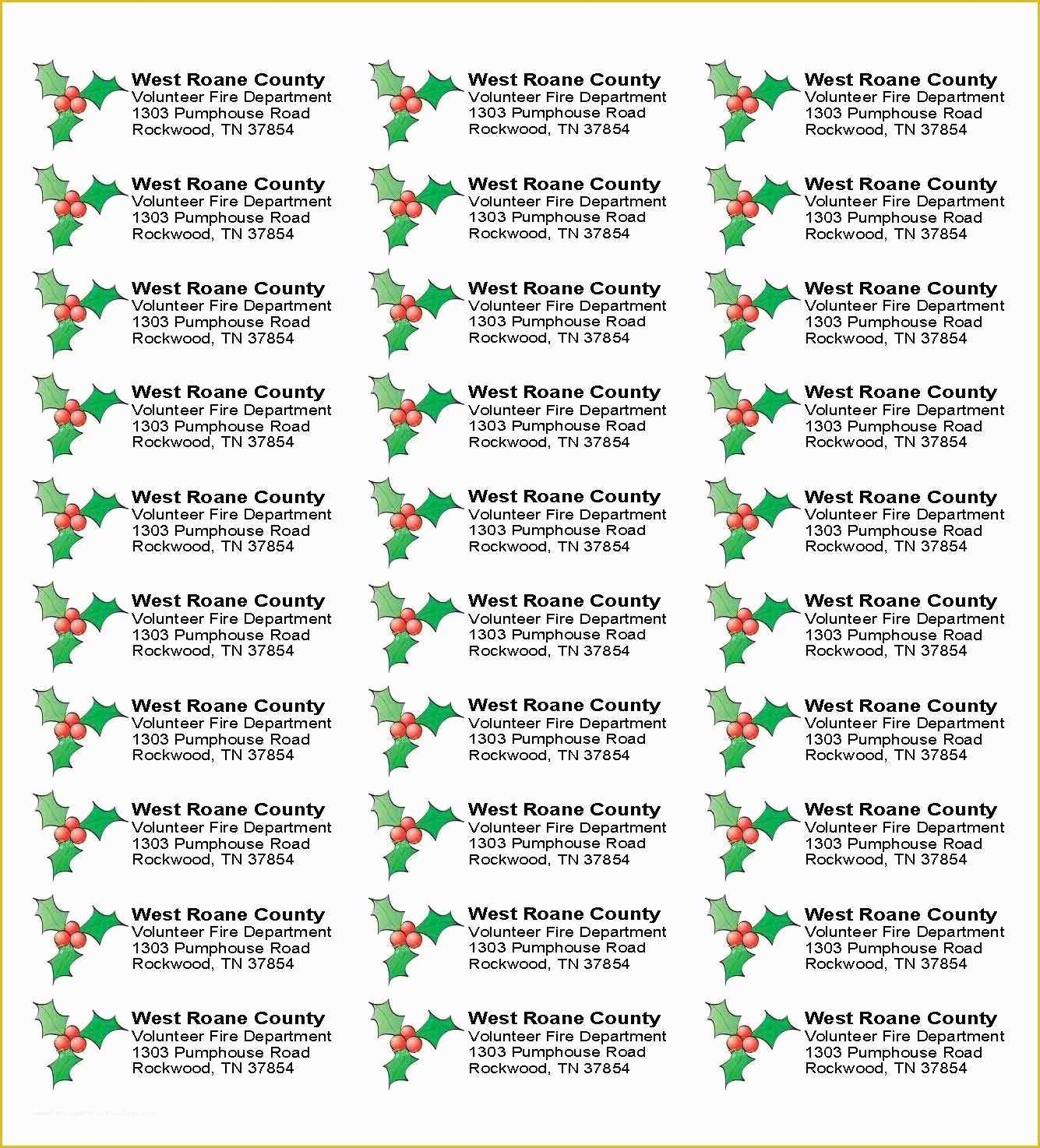 Free Christmas Return Address Label Templates 30 Per Sheet Of Free Christmas Return Address Label Templates 30 Per Sheet