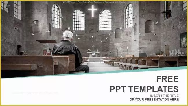 Free Church Powerpoint Templates Of Man Praying In Church Powerpoint Templates