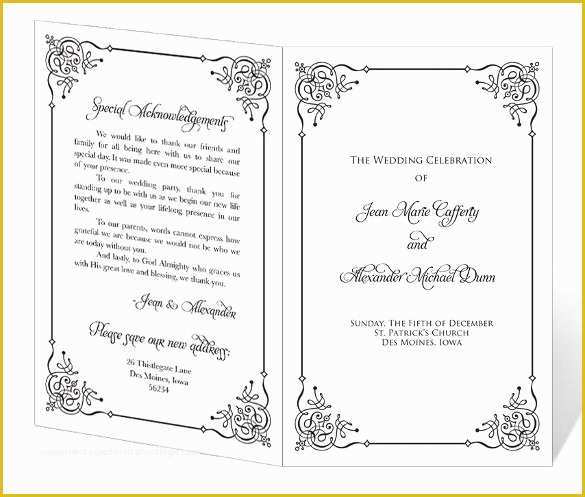 Free Church Program Template Of 67 Wedding Program Template Free Word Pdf Psd