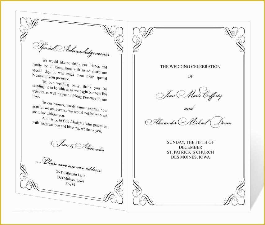 Free Church Program Template Of 7 Best Of Printable Wedding Program Templates