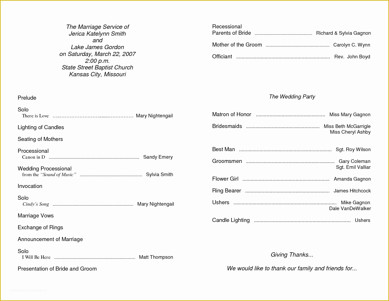 Free Church Program Template Of 7 Best Of Wedding Program Templates for Word