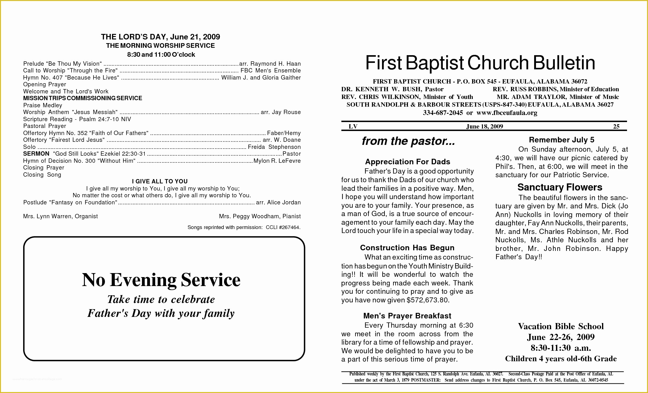 Free Church Program Template Of 8 Best Of Church Bulletin Templates Free Printable
