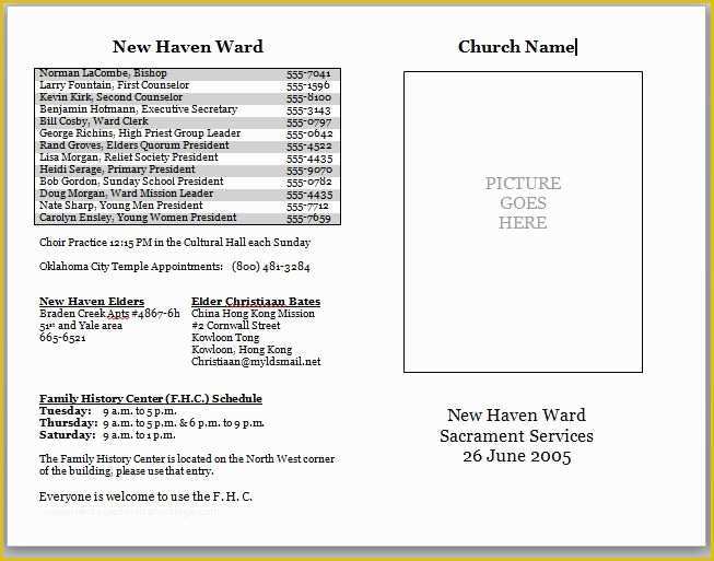 Free Church Program Template Of Church Bulletin Templates