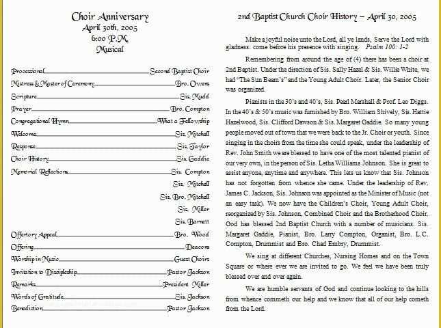 Free Church Program Template Of Church Bulletin Templates
