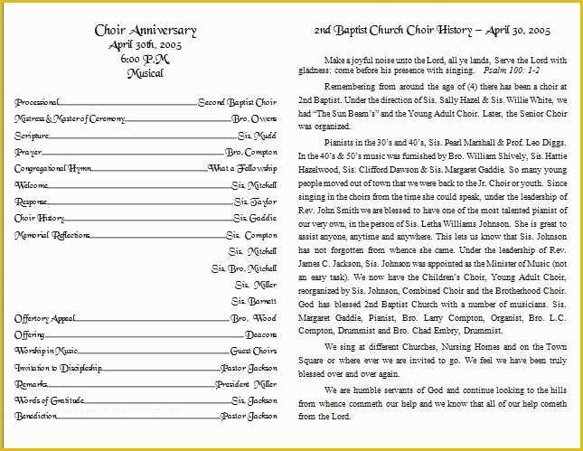 Free Church Program Template Of Church Bulletin Templates