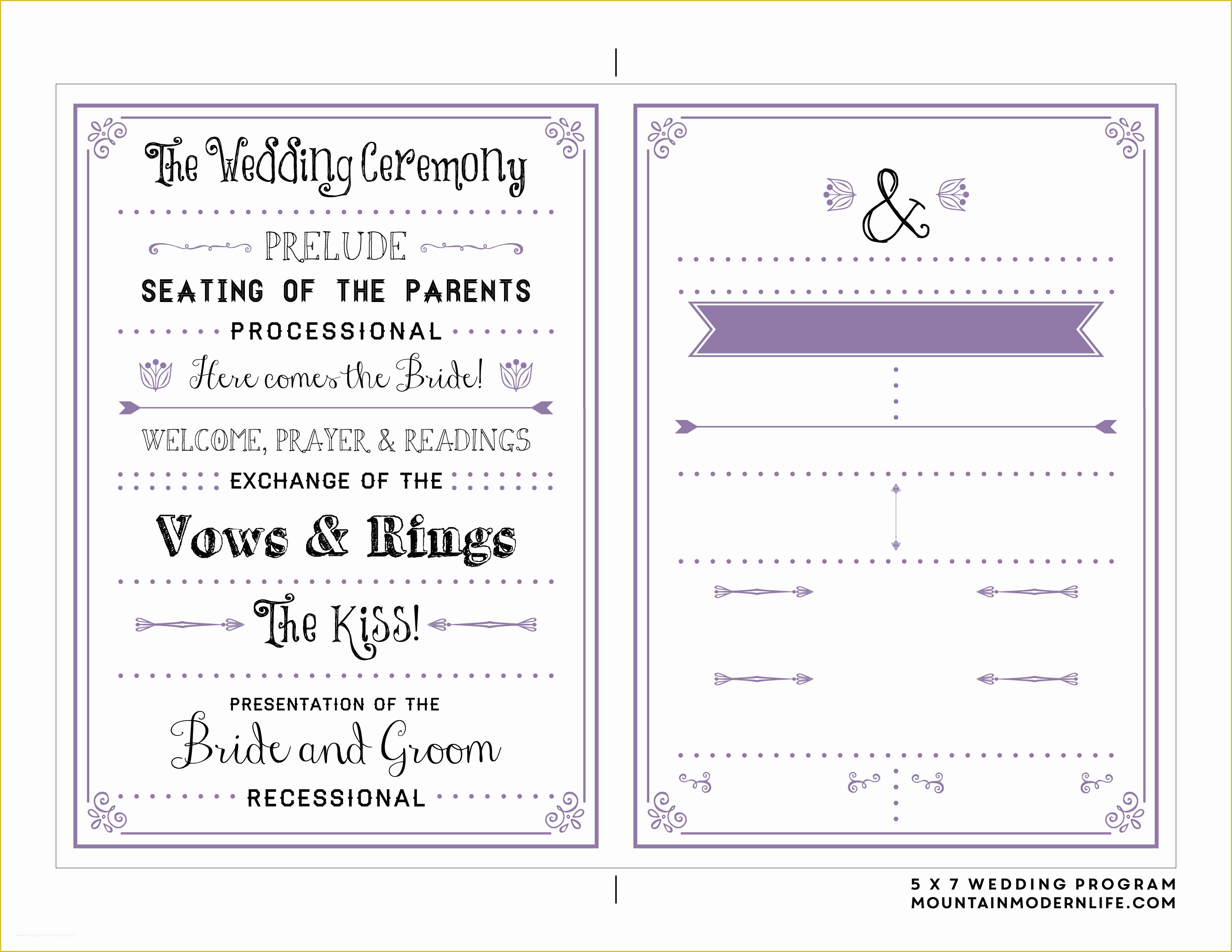 Free Church Program Template Of Free Printable Wedding Program