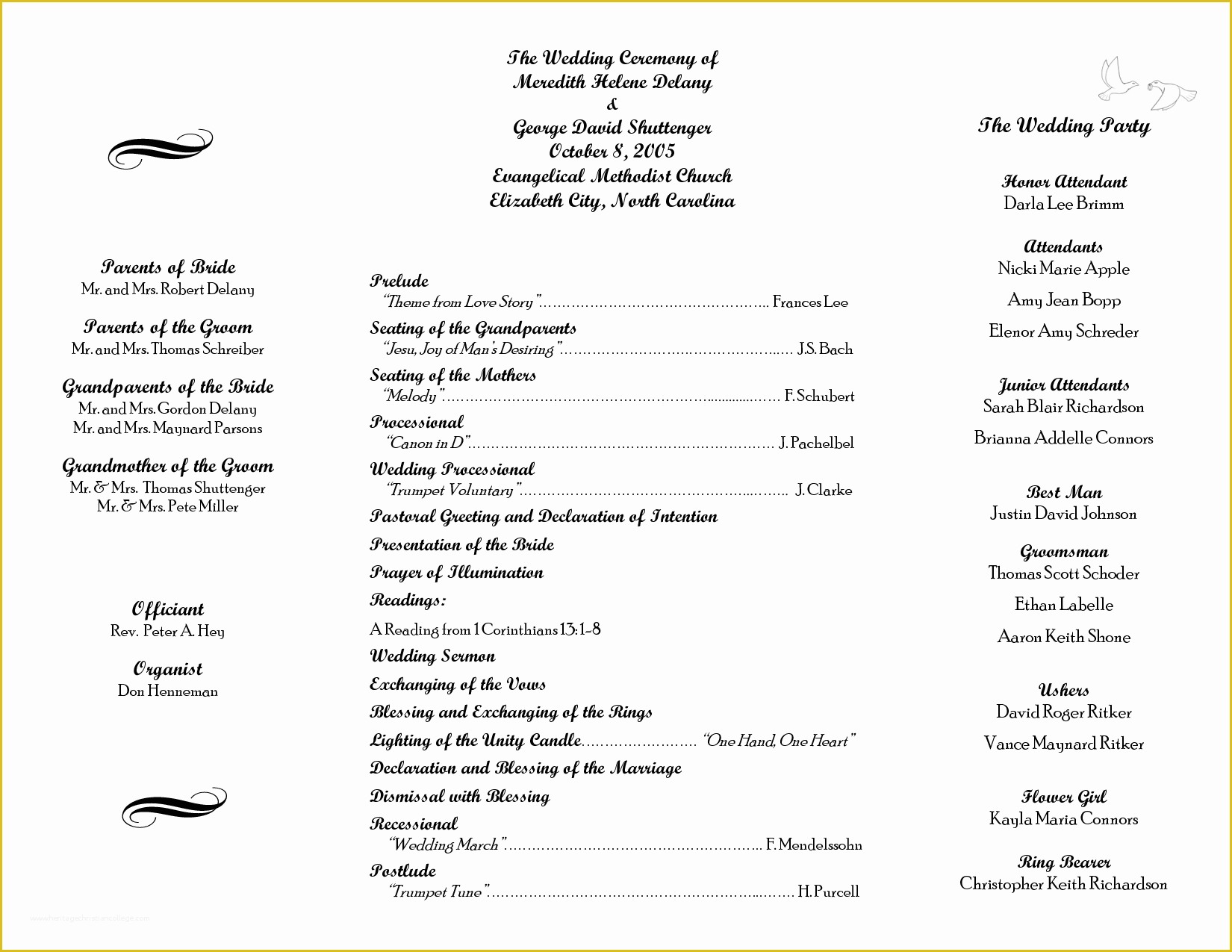 Free Church Program Template Of Wedding Itinerary Templates Free