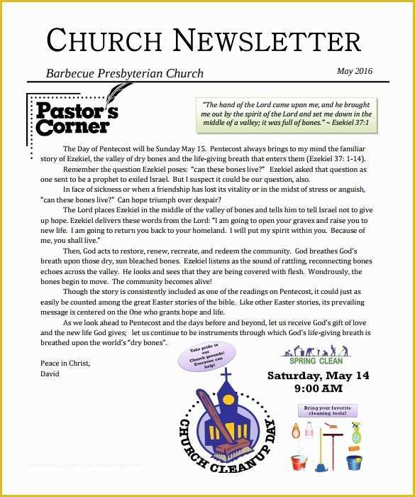 Free Church Templates Of 10 Sample Church Newsletters